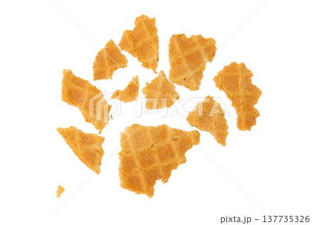 thin crispy wafer isolated thin crispy wafer isolated 137735326