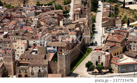 Montblanc medieval wall protecting historic Spanish town Montblanc medieval wall protecting historic Spanish town 137735476