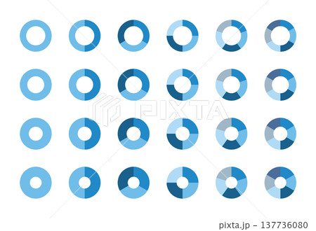 円形のフローチャート・グラフアイコンセット　インフォグラフィック 137736080