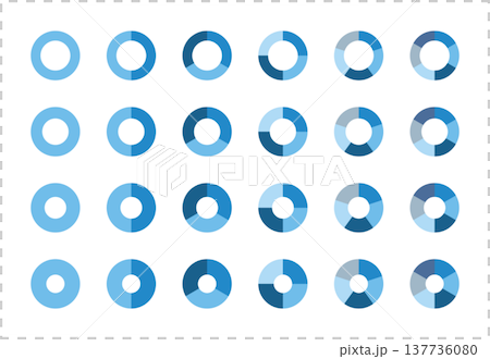 円形のフローチャート・グラフアイコンセット　インフォグラフィック 137736080