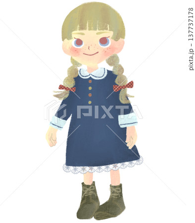 三つ編みの女の子イラスト 三つ編みの女の子イラスト 137737178