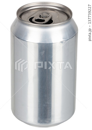 Blank white aluminum 330 ml soda can mockup, side view. 137739227