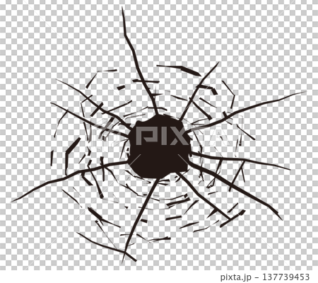 Illustration of bullet holes, illustration of holes made by bullets 137739453