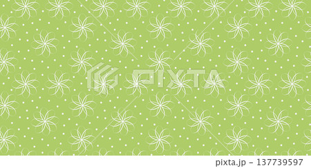Floral ornament of abstract outline flowers and dots Trendy white on green Seamless pattern Spring. Vector illustration Springtime Greeting Thematic card or Media post backdrop Banner, leaflets, label Floral ornament of abstract outline flowers and dots Trendy white on green Seamless pattern Spring. Vector illustration Springtime Greeting Thematic card or Media post backdrop Banner, leaflets, label 137739597