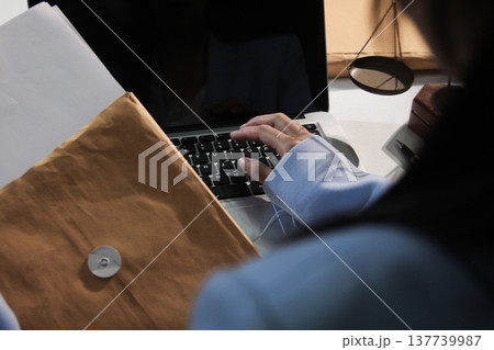 Consultation and conference of professional businesswoman and Male lawyers working and discussion having at law firm in office. Concepts of law, Judge gavel with scales of justice Consultation and conference of professional businesswoman and Male lawyers working and discussion having at law firm in office. Concepts of law, Judge gavel with scales of justice 137739987