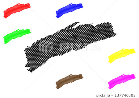 Straumoya island (Kingdom of Norway) map vector illustration, scribble sketch Straumoya map 137740305