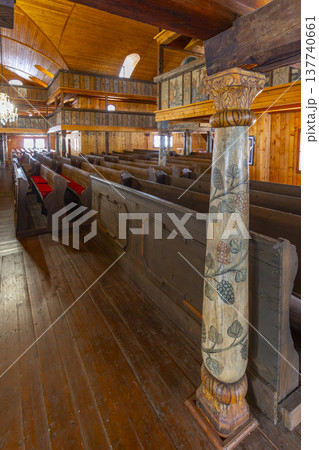 Wooden interior of Artikularni Kostol in Svaty Kriz, Slovakia Wooden interior of Artikularni Kostol in Svaty Kriz, Slovakia 137740661