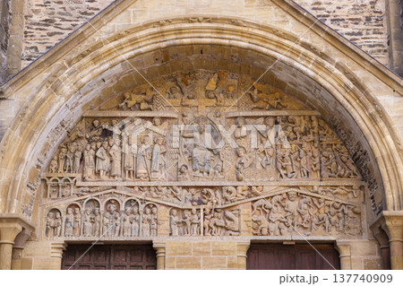 Last Judgment tympanum, Sainte Foy Abbey Church, Conques, France 137740909