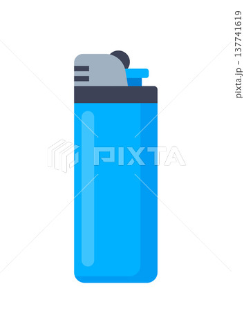 Cigarette lighter. Smoke flammable disposable equipment tool. Gasoline icon. Cigar symbol. Cigarette portable sign. Vector illustration. 137741619