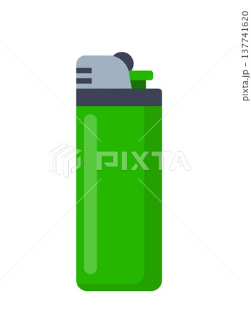Cigarette lighter. Smoke flammable disposable equipment tool. Gasoline icon. Cigar symbol. Cigarette portable sign. Vector illustration. 137741620