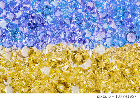 Flag of Ukraine made of gem stones 137741957