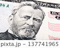 President Ulysses S. Grant from fifty dollar bill. Stacked photo 137741965