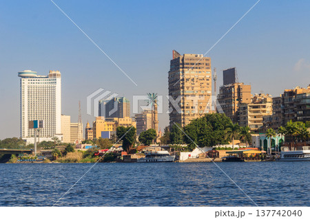 View of the Cairo city and Nile river in Egypt 137742040