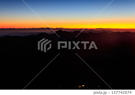 Beautiful sunrise on a top of Mount Sinai (Moses Mount) in Egypt Beautiful sunrise on a top of Mount Sinai (Moses Mount) in Egypt 137742074