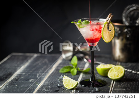 Fresh classic lime margarita cocktail Fresh classic lime margarita cocktail 137742251