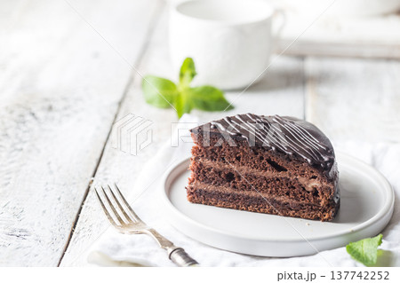 Delicious chocolate Prague cake 137742252