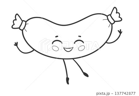 Cute Sausage Breakfast Character Vector Cute Sausage Breakfast Character Vector 137742877