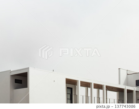 Modern white architecture facade minimal design Modern white architecture facade minimal design 137743086