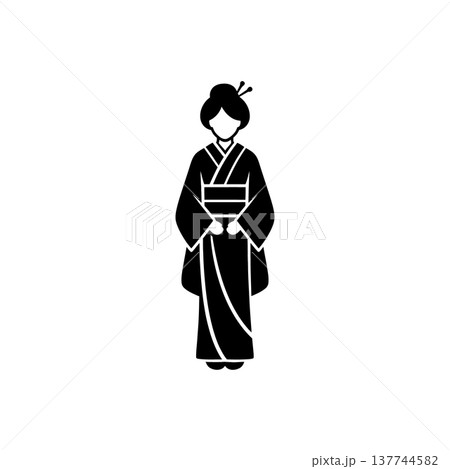 Japanese Kimono Elegance Fashion Icon 137744582