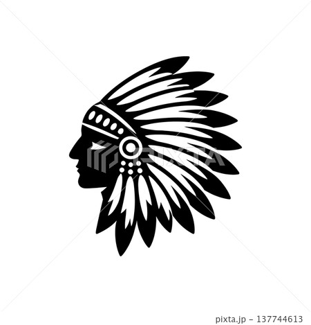 Indigenous Chief Feathered Warbonnet Icon Indigenous Chief Feathered Warbonnet Icon 137744613