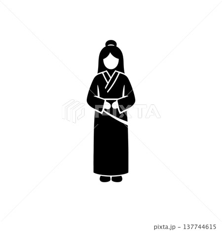 Japanese Woman Traditional Kimono Icon 137744615