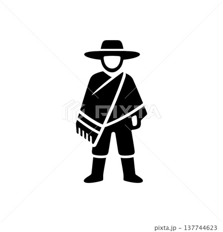 South American Gaucho Poncho Icon 137744623
