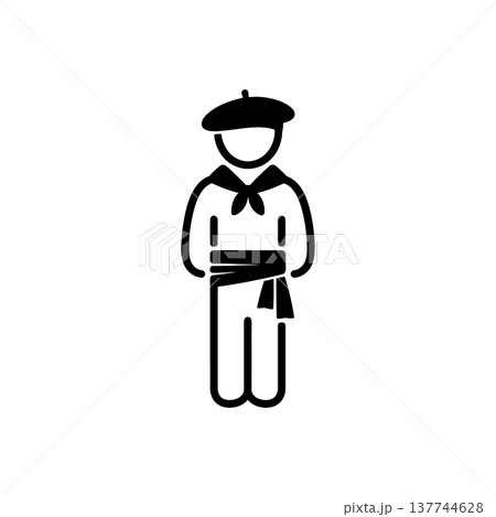 Basque Traditional Dancer Silhouette Icon Basque Traditional Dancer Silhouette Icon 137744628