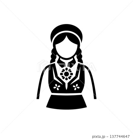 Nordic Traditional Folk Dirndl Icon 137744647