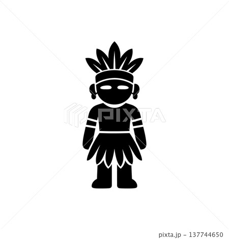 Amazonian Tribal Feathered Costume Icon 137744650