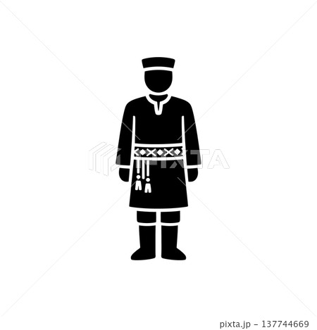Slavic Male National Dress Icon Slavic Male National Dress Icon 137744669
