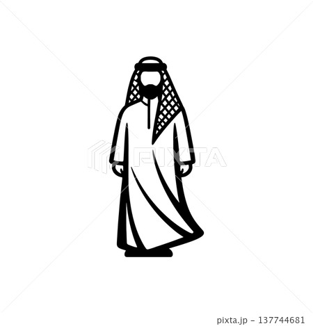 Middle Eastern Thobe Ghutra Icon 137744681