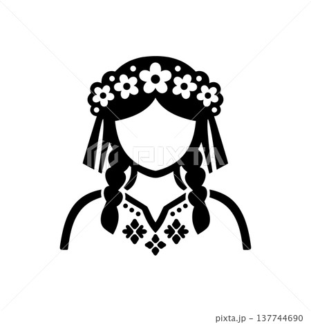 Slavic Flower Wreath Folklore Iconのイラスト素材 [137744690] - PIXTA