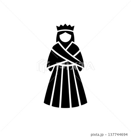 Andean Peruvian Woman Costume Icon 137744694