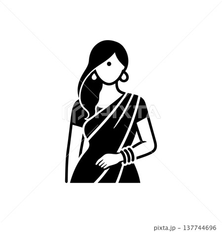 Indian Woman In Saree Icon Indian Woman In Saree Icon 137744696