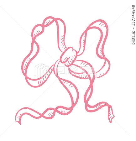 Ribbon Bow Hand Drawn Sketch Ribbon Bow Hand Drawn Sketch 137744849
