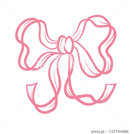 Bow Knot Line Drawing Bow Knot Line Drawing 137744866
