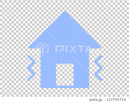 地震アイコン　シンプル　ブルー 137745719