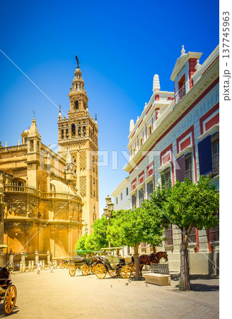 atreet near cathedral, Seville, Spain 137745963