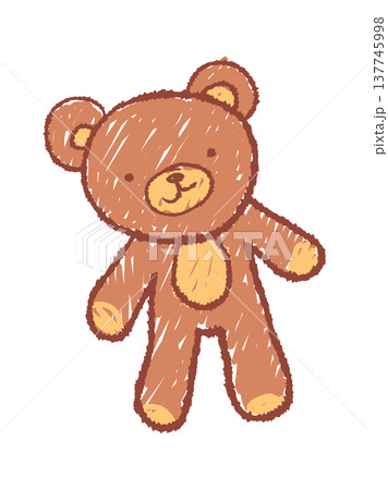 Funny chalk bear childish drawing Funny chalk bear childish drawing 137745998