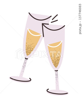 Clinking glasses with birthday champagne 137746083