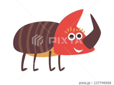 Rhinoceros beetle with large horn 137746088