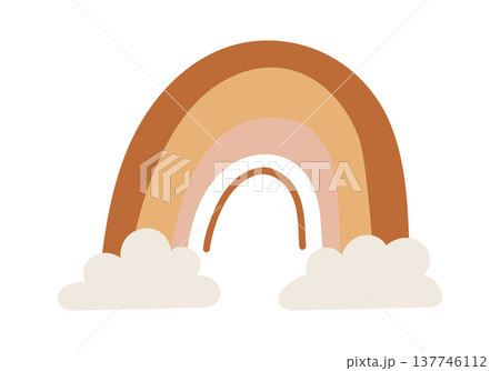 Rainbow kids boho element design 137746112