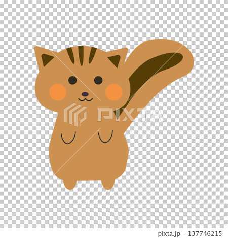 Cute squirrel character illustration (simple animal material) 137746215