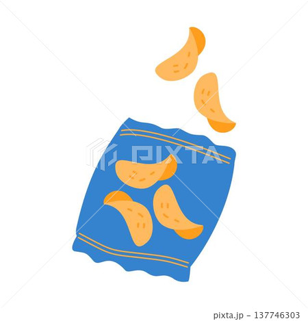 bag of potato chips junk food illustration 137746303
