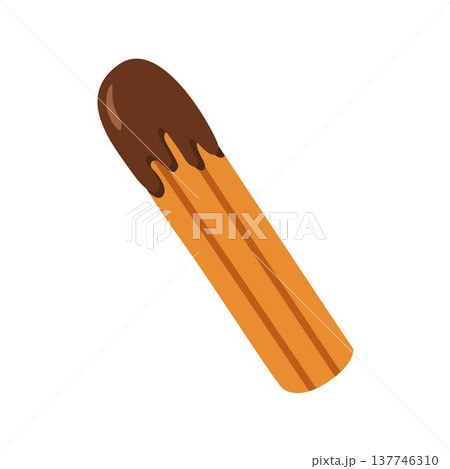 churro with chocolate sauce dessert 137746310