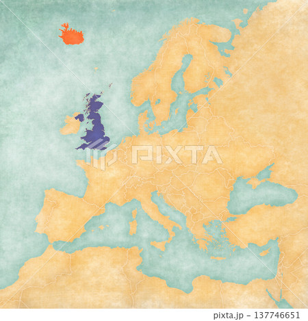 Map of Europe - United Kingdom and Iceland Map of Europe - United Kingdom and Iceland 137746651