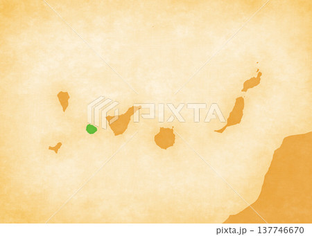 Ocher map of Canary Islands - La Gomera 137746670