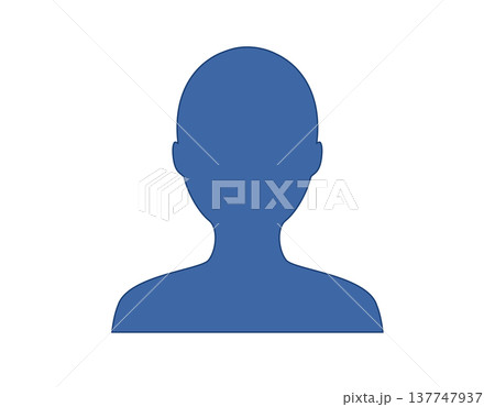 Anonymous blue silhouette of a person head and shoulders flat icon 137747937