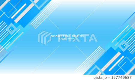 様々な斜線で組み合わせた青色の幾何学的な背景素材 137749687