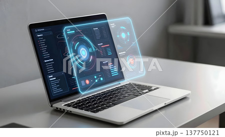 ホログラフィックディスプレイを搭載した未来のノートPC 137750121